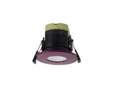 Orbio 8W, 90mA, Dimmable CCT LED Fire Rated Downlight, Plum Fascia, Cut Out: 70mm, 900lm, 60° Deg, IP65 DRIVER INC. 5yrs Warranty