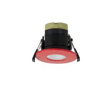 Orbio 8W, 90mA, Dimmable CCT LED Fire Rated Downlight, Strawberry Fascia, Cut Out: 70mm, 900lm, 60° Deg, IP65 DRIVER INC. 5yrs Warranty