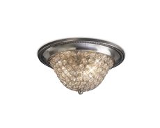 Paloma Flush Ceiling Small 2 Light E14 Satin Nickel/Crystal