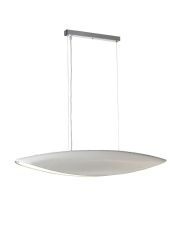 Pasion Rectangular Pendant 6 Light E27, Gloss White/White Acrylic/Polished Chrome, CFL Lamps INCLUDED