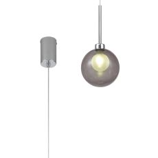 Penton Single Pendant 2m, 1 x G9, Polished Chrome/Smoked/Frosted Type G Shade