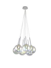 Penton Cluster Pendant 1.5m, 7 x G9, Polished Chrome/Italisbonscent/Frosted Type G Shade