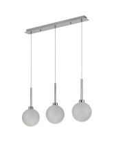 Penton Linear Pendant 2m, 3 x G9, Polished Chrome/Frosted Type G Shade