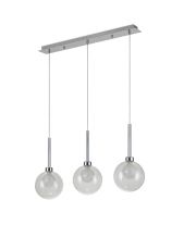 Penton Linear Pendant 2m, 3 x G9, Polished Chrome/Clear/Frosted Type G Shade