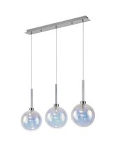 Penton Linear Pendant 2m, 3 x G9, Polished Chrome/Italisbonscent/Frosted Type G Shade