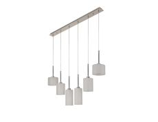 Penton Linear Pendant 2m, 6 x G9, Polished Chrome/Frosted Type A,B,C Shade