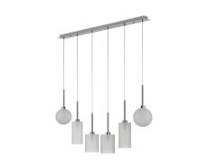 Penton Linear Pendant 2m, 6 x G9, Polished Chrome/Frosted Type A,B,G Shade