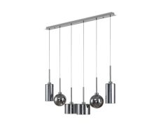 Penton Linear Pendant 2m, 6 x G9, Polished Chrome/Chrome/Frosted Type A,C,G Shade