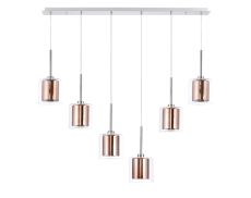 Penton Linear Pendant 2m, 6 x G9, Polished Chrome/Copper/Clear Type H Shade