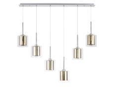 Penton Linear Pendant 2m, 6 x G9, Polished Chrome/Gold/Clear Type H Shade