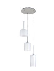 Penton Round Pendant 2m, 3 x G9, Polished Chrome/Frosted Type A,B,C Shade