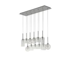 Penton Linear Pendant 2m, 12 x G9, Polished Chrome/Clear/Frosted Type A,B,C,G Shade