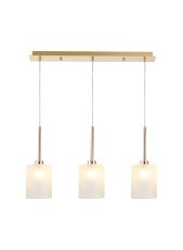 Penton Linear Pendant 2m, 3 x G9, French Gold/Frosted Type B Shade