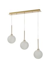 Penton Linear Pendant 2m, 3 x G9, French Gold/Frosted Type G Shade