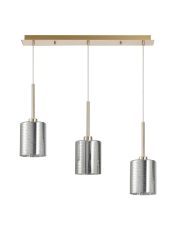 Penton Linear Pendant 2m, 3 x G9, French Gold/Chrome Lined Type B Shade