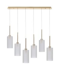 Penton Linear Pendant 2m, 6 x G9, French Gold/Frosted Type A Shade