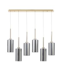 Penton Linear Pendant 2m, 6 x G9, French Gold/Chrome Type A Shade