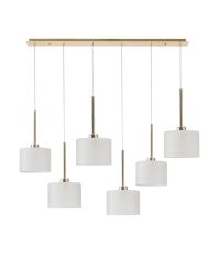 Penton Linear Pendant 2m, 6 x G9, French Gold/Frosted Type C Shade