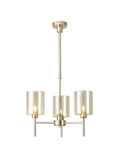 Penton Telescopic/Semi Flush, 3 x G9, French Gold/Cognac Type B Shade