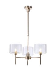 Penton Telescopic/Semi Flush, 3 x G9, French Gold/Clear Type C Shade