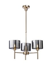 Penton Telescopic/Semi Flush, 3 x G9, French Gold/Chrome Type C Shade