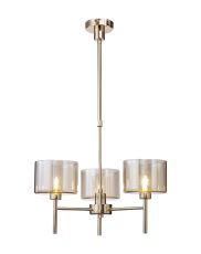 Penton Telescopic/Semi Flush, 3 x G9, French Gold/Cognac Type C Shade