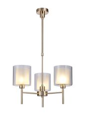 Penton Telescopic/Semi Flush, 3 x G9, French Gold/Frosted/Clear Type H Shade