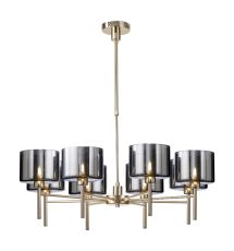 Penton Telescopic/Semi Flush, 8 x G9, French Gold/Chrome Type C Shade