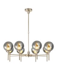 Penton Telescopic/Semi Flush, 8 x G9, French Gold/Chrome/Frosted Type G Shade