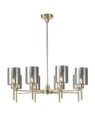 Penton Telescopic/Semi Flush, 8 x G9, French Gold/Chrome Lined Type B Shade