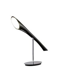 Pop Table Lamp 1 Light E27, Gloss Black/White Acrylic/Polished Chrome, CFL Lamps INCLUDED