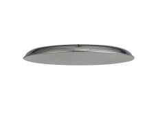 Prema Round Flat Metal 35cm Lampshade, Chrome