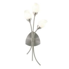 Rimini Wall Lamp 3 Light G9 Satin Chrome/Opal Glass