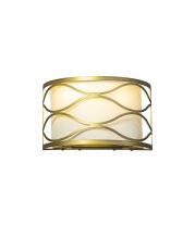 Rocorston Wall Lamp 2 Light E14 Aged Gold / Ccrain Fabric Shade