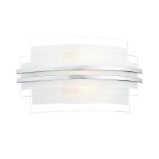 Sector 1 Light 5W Integrated LED Polished Chrome Small Wall Light With Clear & Frosted Glass Shade