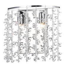 Sestina Double Wall Light Crystal/Polished Chrome Finish Switched