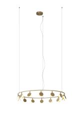 Shell 14 Light Pendant, Round, 60W LED, 3000K, 3180lm, Gold, 3yrs Warranty