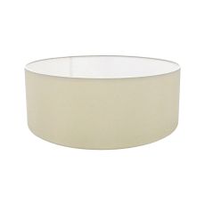 Sigma Round Cylinder, 600 x 220mm Faux Silk Fabric Shade, Ivory Pearl/White Laminate