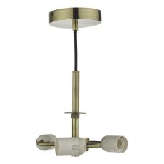 SP0375 3 Light E27 Antique Brass Adjustable Semi Flush Suspension