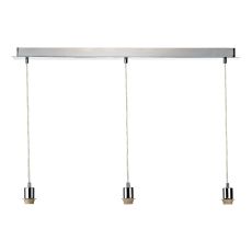 3 Light E27 Polished Chrome  Adjustable Linear Suspension With Clear Cable