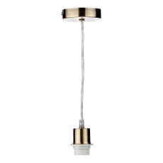 1 Light E27 Antique Brass  Adjustable Suspension With Clear Cable