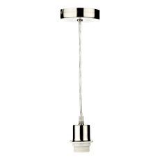 1 Light E27 Satin Chrome  Adjustable Suspension With Clear Cable