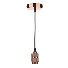 1 Light E27 Copper Adjustable Decorative Suspension With Black Cable