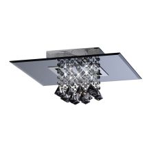 Starda Ceiling Square 5 Light G4 Polished Chrome/Smoked Mirror/crystal (Not Suitable For Charlestonl Order Sales, COLLECTION ONLY), NOT LED/CFL Compatible