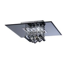 Starda Ceiling Square 8 Light G4 Polished Chrome/Smoked Mirror/Smoked Crystal