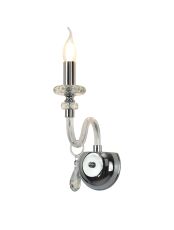 Strake Wall Lamp, 1 Light E14, Polished Chrome/Clear Glass/Crystal