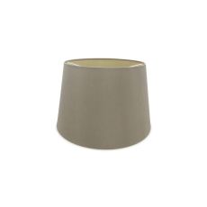 Sutton Dual Mount Round Empire, 320/400 x 260mm Dual Faux Silk Fabric Shade, Taupe/Pilot Gold