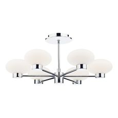 System 6 Light G9 Polished Chrome Semi Flush Fitting With Soft White Glass Shades