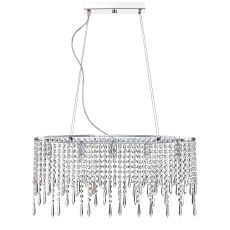 Falun 5 Light G9 Polished Chrome Adjustable Ceiling Light With Crystal Dressings