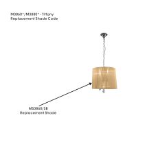 Tiffany Soft Bronze Shade Suitable For, M3860/3881, 360/495mmx400mm